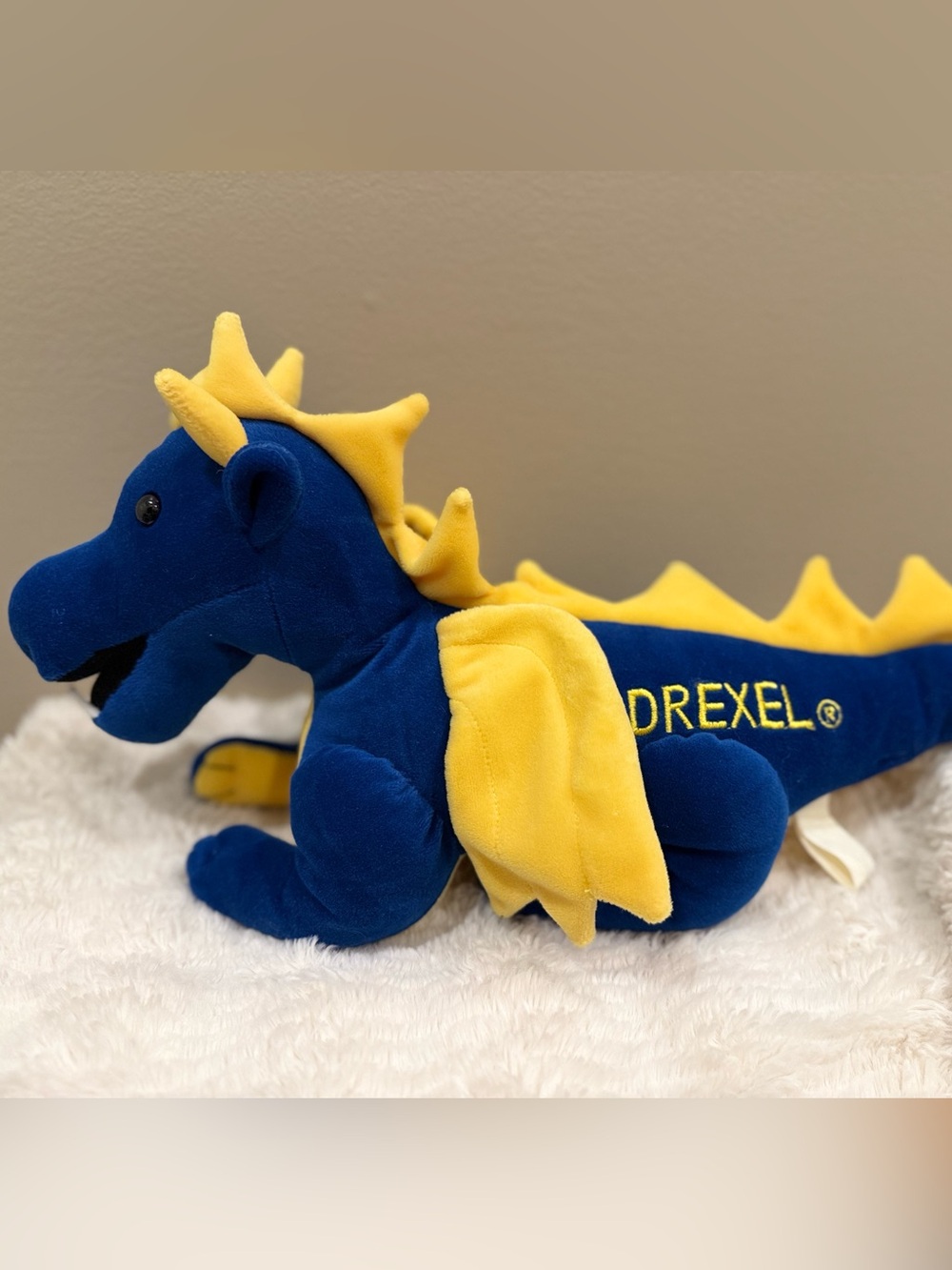 Vintage Drexel The Dragon Plush Stuffed Animal Mario The Magnificent Blue